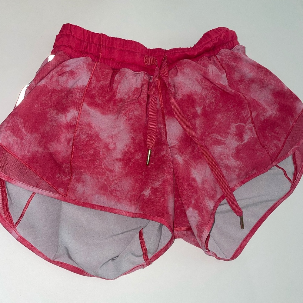 Lululemon Pink Tie Dye Hotty Hot Shorts